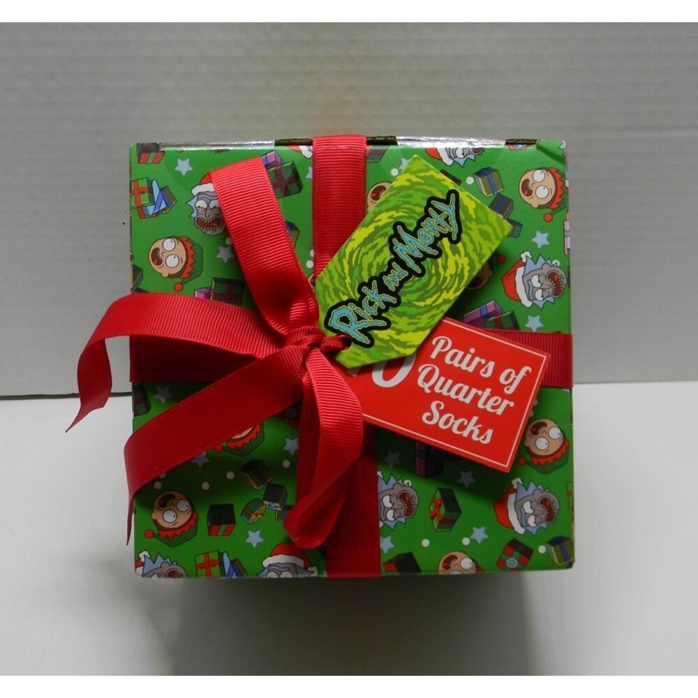 Rick and Morty 10 pairs of Quarter Socks Christmas Gift Box NIB